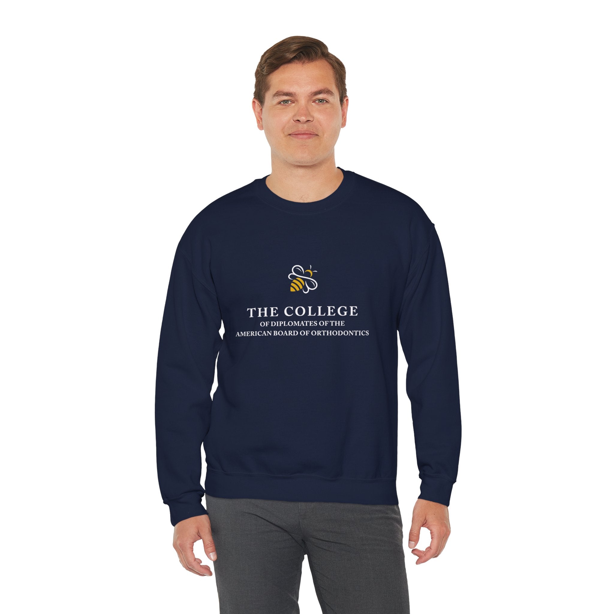 College Logo White Text Crewneck Sweatshirt