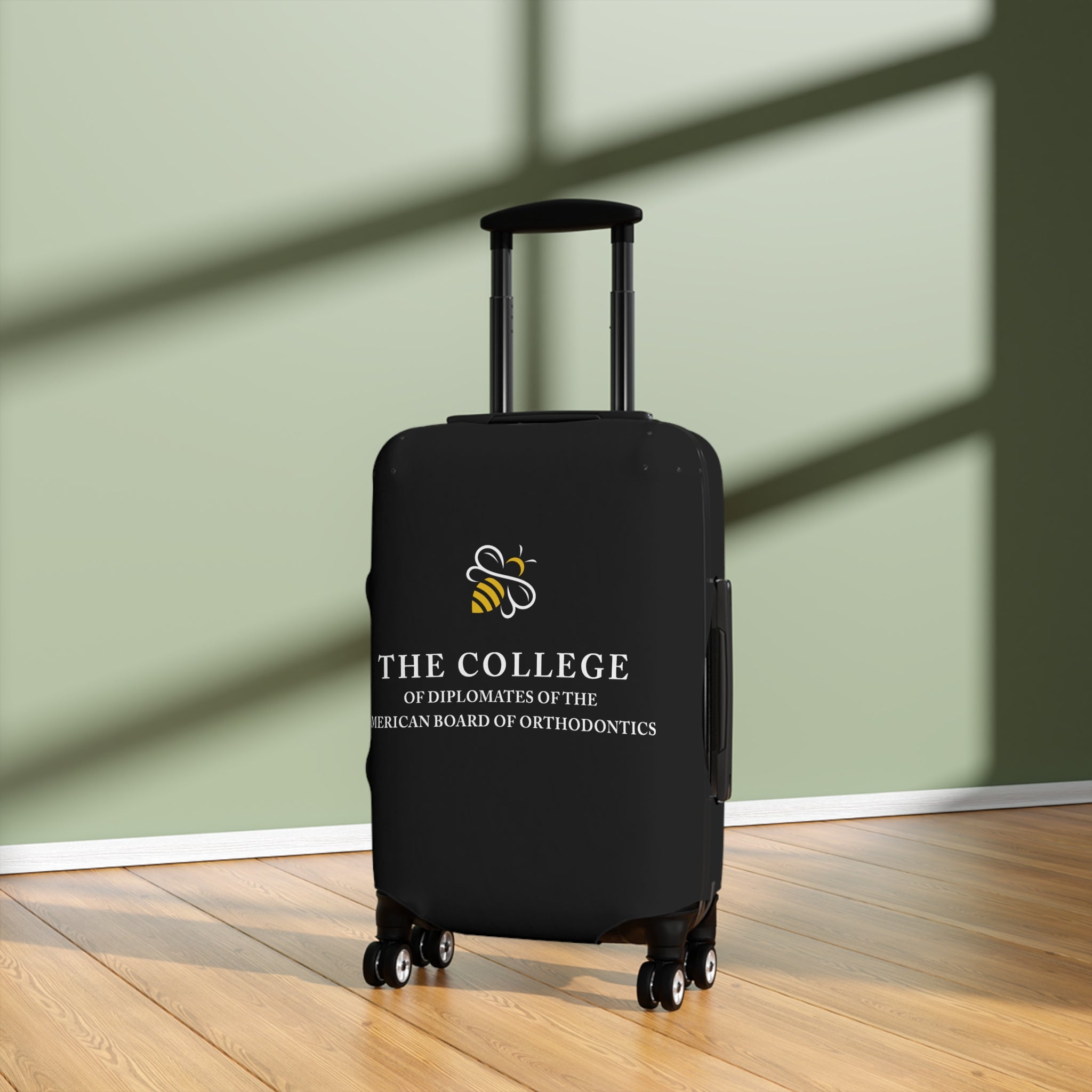College Logo White Text Luggage Cover