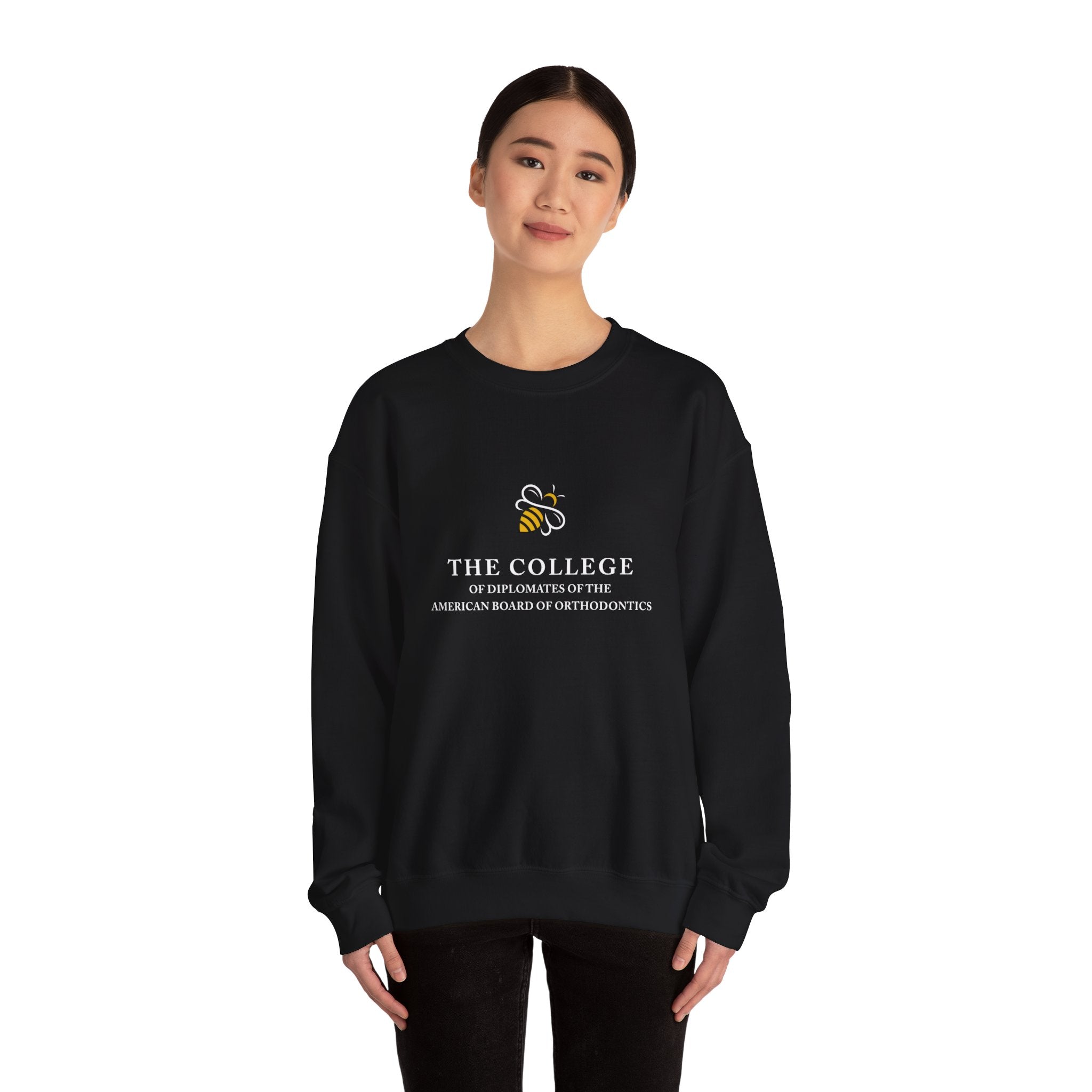 College Logo White Text Crewneck Sweatshirt