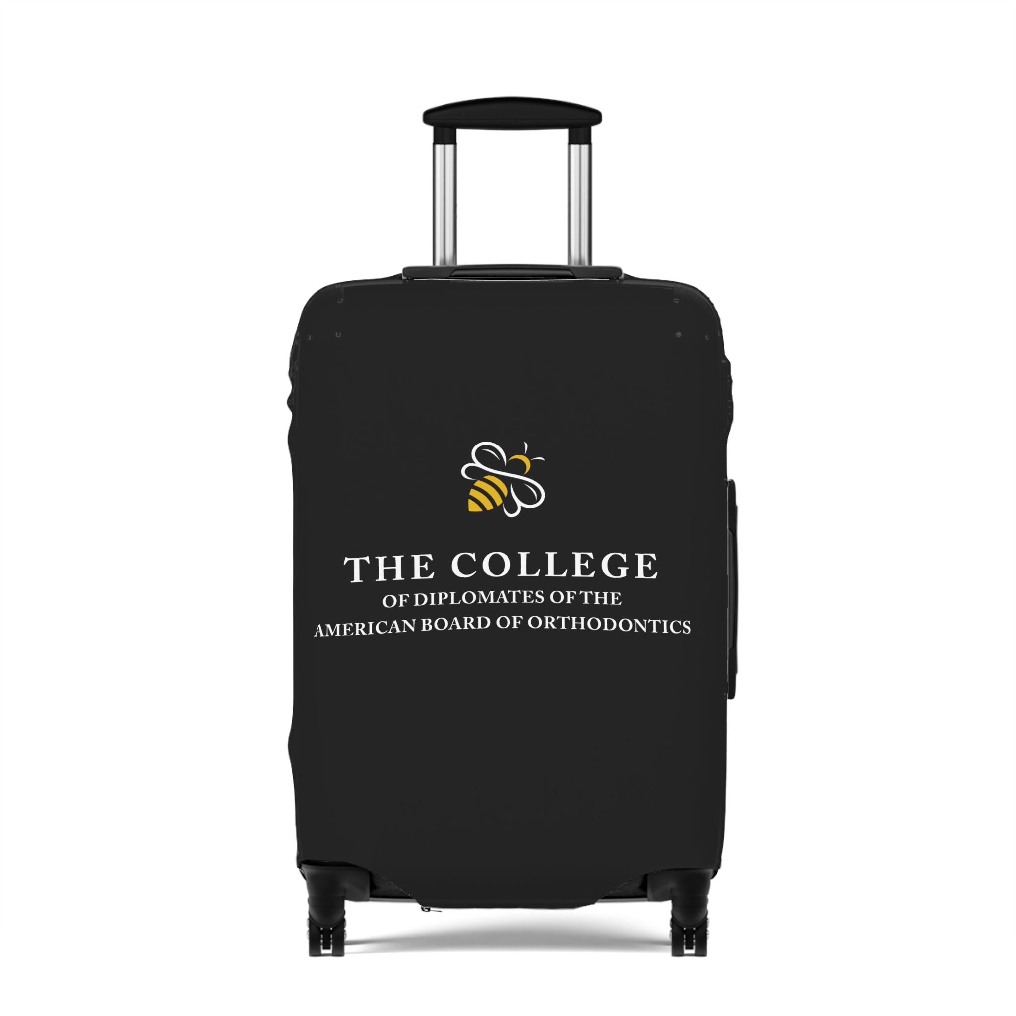 College Logo White Text Luggage Cover