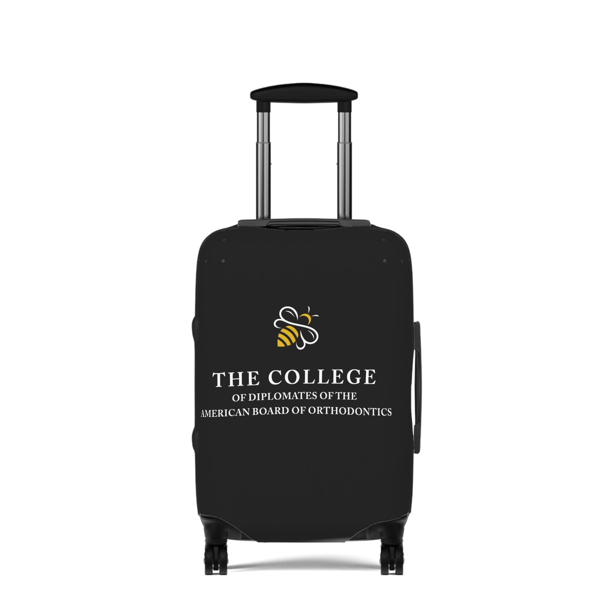 College Logo White Text Luggage Cover