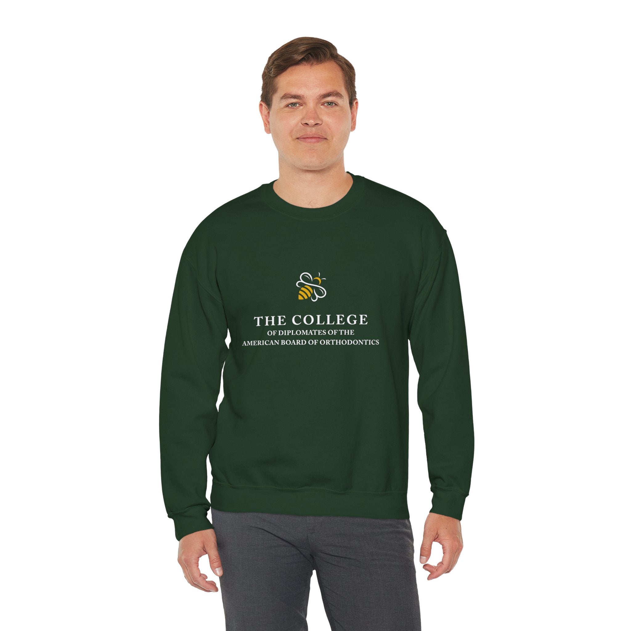 College Logo White Text Crewneck Sweatshirt