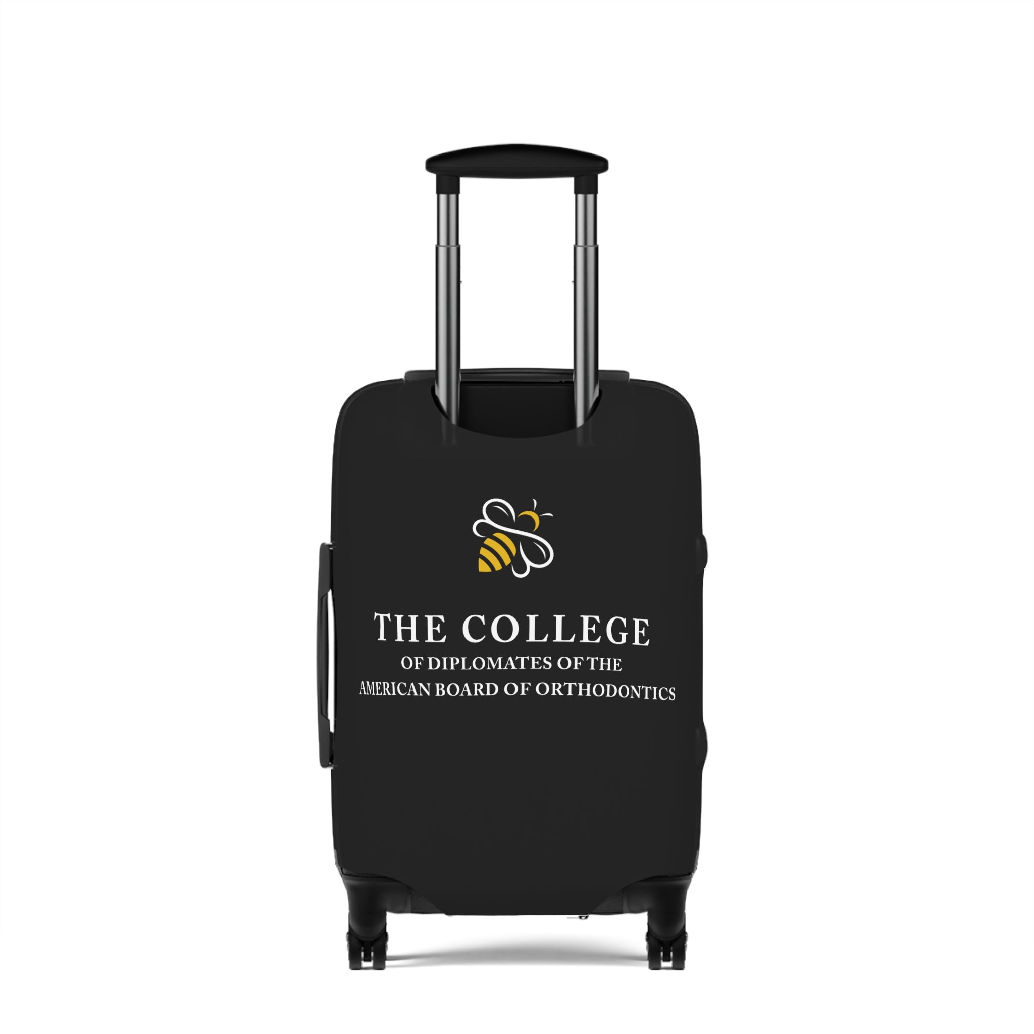 College Logo White Text Luggage Cover