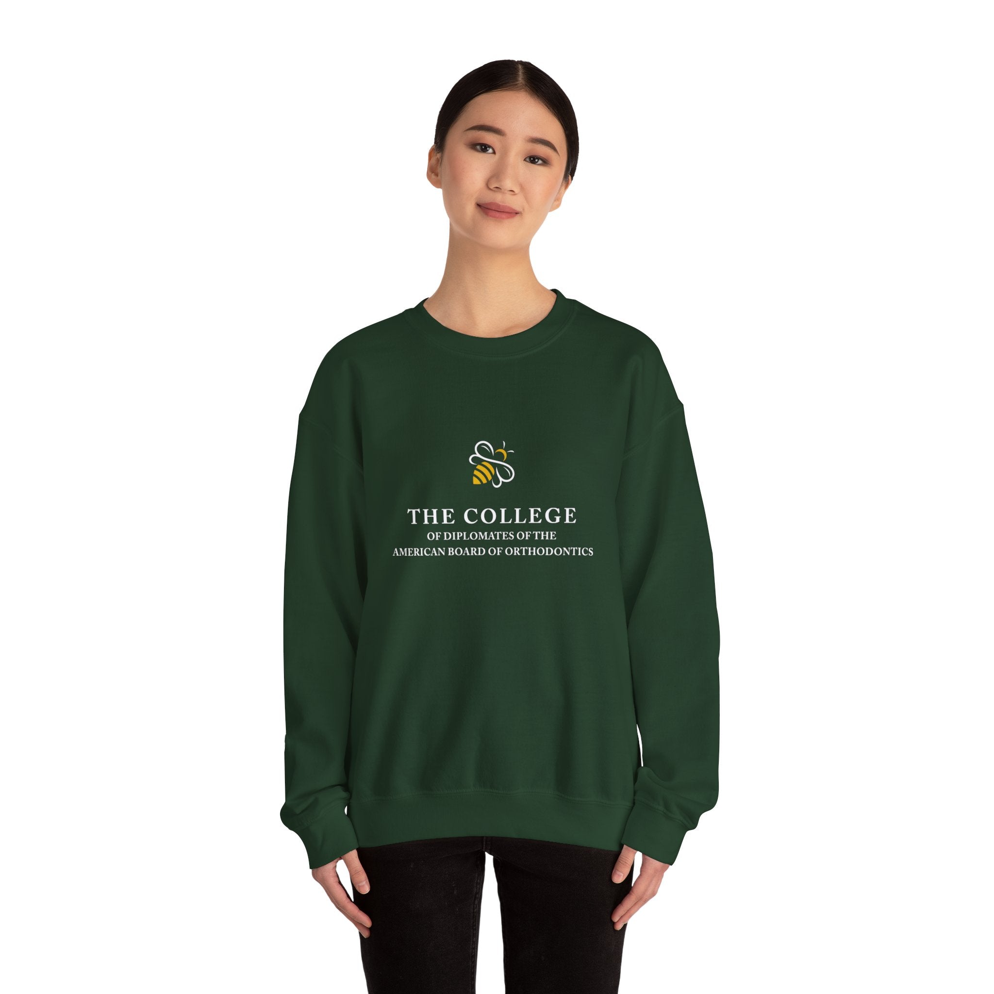 College Logo White Text Crewneck Sweatshirt
