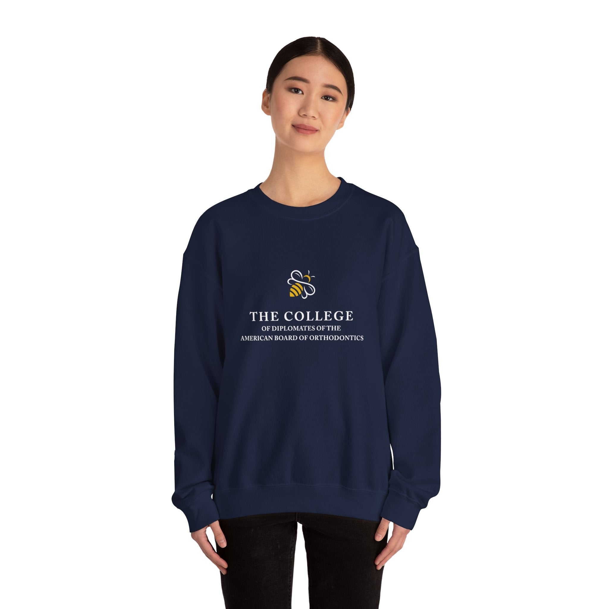 College Logo White Text Crewneck Sweatshirt