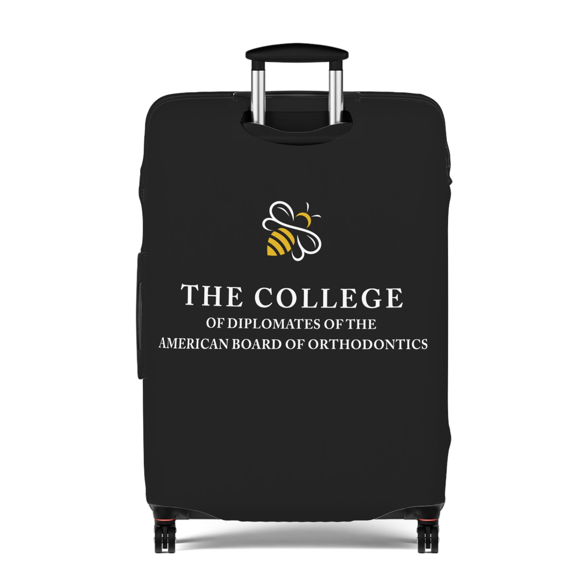 College Logo White Text Luggage Cover