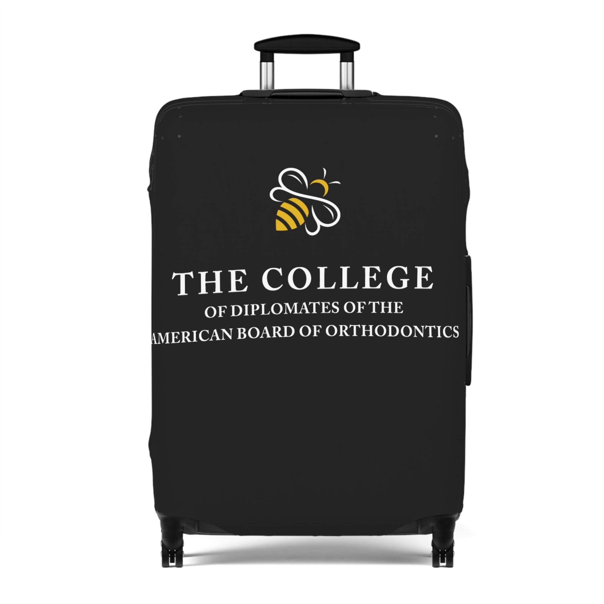 College Logo White Text Luggage Cover