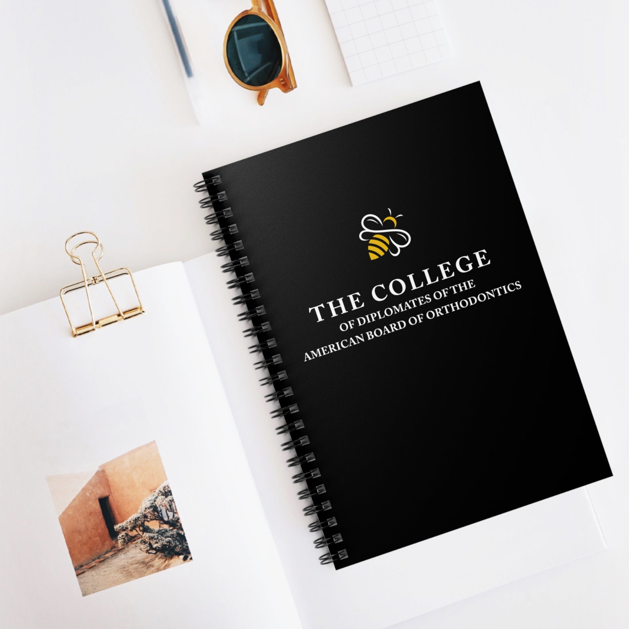 College Logo White Text Ruled Notebook