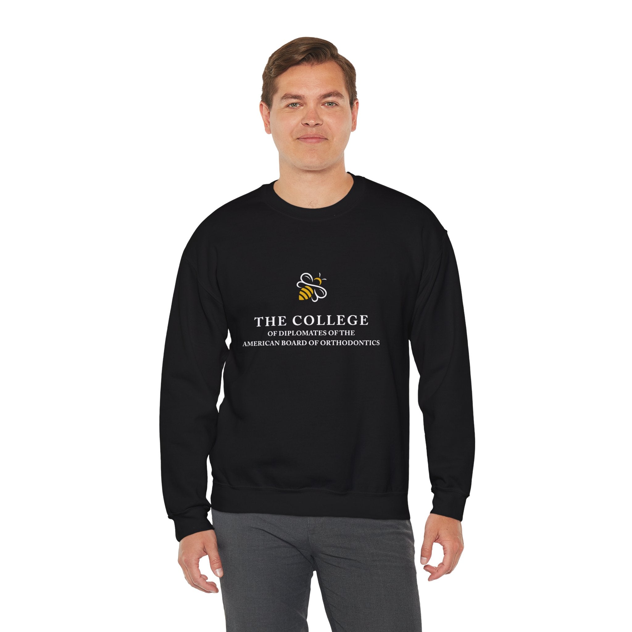 College Logo White Text Crewneck Sweatshirt