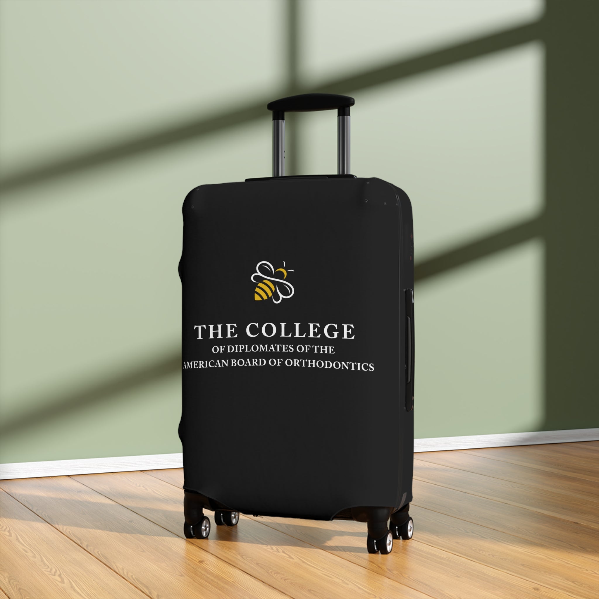 College Logo White Text Luggage Cover